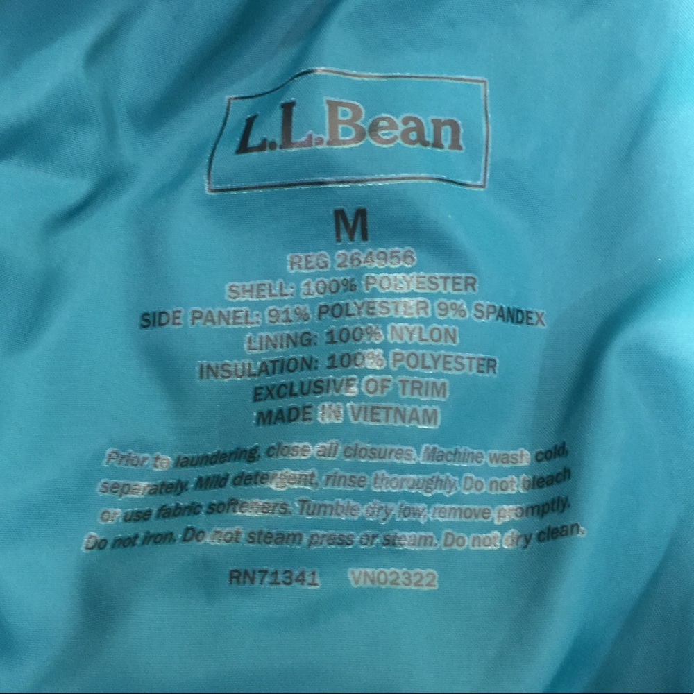 L.L. Bean Quilted Thinsulate Zip Up Puffer Medium - Picture 7 of 8